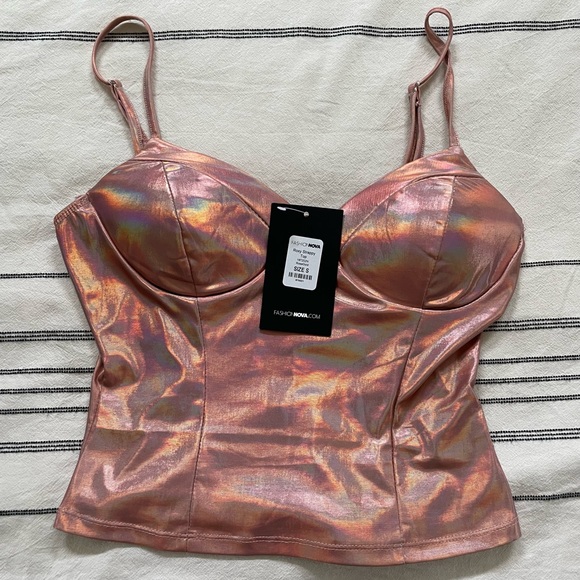 The Monaco Metallic Bustier Top main image 1
